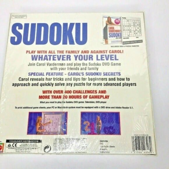 Carol Vorderman's Sudoku DVD Game-Over 400 Challenges -NEW SEALED - Picture 3 of 3